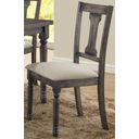 The appearance of Wallace Tan Linen and Weathered Gray Side Chair Set of 2 designed by ACME in the transitional interior design. This gray piece of furniture was selected by 1StopBedrooms from Wallace Collection to add a touch of cosiness and style into your home. Sku: 71437. Material: Fabric.