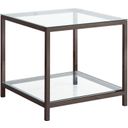 The appearance of Trini End Table with Glass Shelf Black Nickel designed by Coaster in the modern / contemporary interior design. This black nickel piece of furniture  was selected by 1StopBedrooms from Trini Collection to add a touch of cosiness and style into your home. Sku: 720227. Material: Metal.
