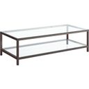 The appearance of Trini Coffee Table with Glass Shelf Black Nickel designed by Coaster in the modern / contemporary interior design. This black nickel piece of furniture  was selected by 1StopBedrooms from Trini Collection to add a touch of cosiness and style into your home. Sku: 720228. Material: Metal.
