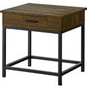 The appearance of Byers Square 1-drawer End Table Brown Oak and Sandy Black designed by Coaster in the industrial interior design. This brown oak piece of furniture  was selected by 1StopBedrooms from Byers Collection to add a touch of cosiness and style into your home. Sku: 723777. Material: Wood.
