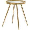 The appearance of Kaelyn Round Mirror Top End Table Gold designed by Coaster in the modern / contemporary interior design. This gold piece of furniture  was selected by 1StopBedrooms from Kaelyn Collection to add a touch of cosiness and style into your home. Sku: 723917. Material: Metal.