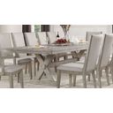 The appearance of Rocky Gray Oak Extendable Dining Table designed by ACME in the transitional interior design. This gray piece of furniture was selected by 1StopBedrooms from Rocky Collection to add a touch of cosiness and style into your home. Sku: 72860T;72861ST. Material: Wood. Table Top Shape: Rectangular. Size: 118".
