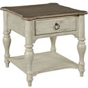 The appearance of Weatherford Cornsilk End Table designed by Kincaid in the transitional interior design. This cream piece of furniture was selected by 1StopBedrooms from Weatherford Collection to add a touch of cosiness and style into your home. Sku: 75-021. Material: Wood.