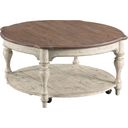The appearance of Weatherford Cornsilk Bolton Round Cocktail Table designed by Kincaid in the modern / contemporary interior design. This cream piece of furniture was selected by 1StopBedrooms from Weatherford Collection to add a touch of cosiness and style into your home. Sku: 75-024. Material: Wood.