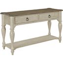 The appearance of Weatherford Cornsilk Sofa Table designed by Kincaid in the transitional interior design. This cream piece of furniture was selected by 1StopBedrooms from Weatherford Collection to add a touch of cosiness and style into your home. Sku: 75-029. Material: Wood.