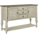 The appearance of Weatherford Cornsilk Edisto Sideboard designed by Kincaid in the transitional interior design. This cream piece of furniture was selected by 1StopBedrooms from Weatherford Collection to add a touch of cosiness and style into your home. Sku: 75-090. Material: Wood.