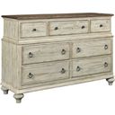 The appearance of Weatherford Cornsilk Wellington Dresser designed by Kincaid in the transitional interior design. This cream piece of furniture was selected by 1StopBedrooms from Weatherford Collection to add a touch of cosiness and style into your home. Sku: 75-162. Material: Wood.