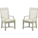 The appearance of Litchfield Sunwashed James Arm Chair Set of 2 designed by American Drew in the modern / contemporary interior design. This white piece of furniture was selected by 1StopBedrooms from Litchfield Collection to add a touch of cosiness and style into your home. Sku: 750-637. Material: Fabric.