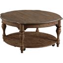 The appearance of Weatherford Heather Bolton Round Cocktail Table designed by Kincaid in the modern / contemporary interior design. This brown piece of furniture was selected by 1StopBedrooms from Weatherford Collection to add a touch of cosiness and style into your home. Sku: 76-024. Material: Wood.