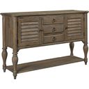 The appearance of Weatherford Heather Edisto Sideboard designed by Kincaid in the transitional interior design. This brown piece of furniture was selected by 1StopBedrooms from Weatherford Collection to add a touch of cosiness and style into your home. Sku: 76-090. Material: Wood.