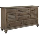 The appearance of Weatherford Heather Ellesmere Dresser designed by Kincaid in the transitional interior design. This brown piece of furniture was selected by 1StopBedrooms from Weatherford Collection to add a touch of cosiness and style into your home. Sku: 76-160. Material: Wood.