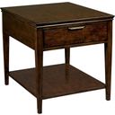 The appearance of Elise End Table designed by Kincaid in the modern / contemporary interior design. This brown piece of furniture was selected by 1StopBedrooms from Elise Collection to add a touch of cosiness and style into your home. Sku: 77-022. Material: Wood.