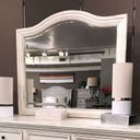 The appearance of Stonebrook Landscape Mirror (Antique White) designed by American Woodcrafters in the transitional interior design. This antique white piece of furniture  was selected by 1StopBedrooms from Stonebrook Collection to add a touch of cosiness and style into your home. Sku: 7810-040. Material: Wood.