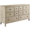 The appearance of Vista Fremont Oyster Dresser designed by American Drew in the transitional interior design. This cream piece of furniture was selected by 1StopBedrooms from Vista Collection to add a touch of cosiness and style into your home. Sku: 803-130. Material: Wood.
