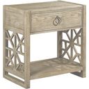 The appearance of Vista Delray Oyster Open Nightstand designed by American Drew in the transitional interior design. This cream piece of furniture was selected by 1StopBedrooms from Vista Collection to add a touch of cosiness and style into your home. Sku: 803-420. Material: Wood.