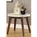 The appearance of Gasha White Marble and Walnut End Table designed by ACME in the transitional interior design. This white piece of furniture was selected by 1StopBedrooms from Gasha Collection to add a touch of cosiness and style into your home. Sku: 82892. Material: Stone.