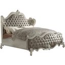 The appearance of Acme Versailles Queen Bed in Vintage Gray PU/Bone White designed by ACME in the rustic / southwestern interior design. This gray piece of furniture was selected by 1StopBedrooms from Versailles Collection to add a touch of cosiness and style into your home. Sku: 21150Q-HB;21151Q-FB;21152Q-R. Bed Type: Panel Bed. Bed Size: Queen. Material: Vinyl.