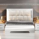 The appearance of Carmen Platform Bed (White) (Queen) designed by ESF in the modern / contemporary interior design. This white high gloss piece of furniture was selected by 1StopBedrooms from Carmen Collection to add a touch of cosiness and style into your home. Sku: CARMENBEDQ.SWHITE;WFRAMEQUEENS. Bed Type: Platform Bed. Bed Size: Queen. Material: MDF.
