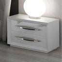 The appearance of Carmen Nightstand (White) designed by ESF in the modern / contemporary interior design. This white high gloss piece of furniture was selected by 1StopBedrooms from Carmen Collection to add a touch of cosiness and style into your home. Sku: CARMENN/SWHITE. Material: MDF.