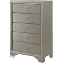 The appearance of Crown Mark Lyssa Chest designed by Crown Mark in the modern / contemporary interior design. This silver piece of furniture  was selected by 1StopBedrooms from Lyssa Collection to add a touch of cosiness and style into your home. Sku: B4300-4. Material: MDF.
