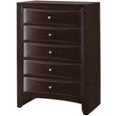 The appearance of Crown Mark Emily Dark Cherry Chest designed by Crown Mark in the transitional interior design. This dark cherry piece of furniture was selected by 1StopBedrooms from Emily Collection to add a touch of cosiness and style into your home. Sku: B4260-4. Material: Wood.