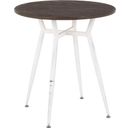The appearance of Clara Round Dinette Table in Vintage White Metal and Espresso Wood-Pressed Grain Bamboo designed by Lumisource in the industrial interior design. This vintage white piece of furniture was selected by 1StopBedrooms from Clara Collection to add a touch of cosiness and style into your home. Sku: DT-CLARARN VWE. Table Top Shape: Round. Material: Glass. Size: 28".