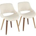 The appearance of Fabrico Modern Dining/Accent Chair in Walnut and Cream Noise Fabric - Set of 2 designed by Lumisource in the transitional interior design. This walnut piece of furniture was selected by 1StopBedrooms from Fabrizzi Collection to add a touch of cosiness and style into your home. Sku: CH-FBCONL WL+CR2. Material: Polyester.