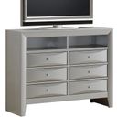 The appearance of G1503 Media Chest designed by Glory in the transitional interior design. This silver gray piece of furniture was selected by 1StopBedrooms from G15 Collection to add a touch of cosiness and style into your home. Sku: G1503-TV2-Media Chest. Material: Wood.
