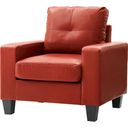 The appearance of Newbury Club Chair G465A (Red) designed by Glory in the modern / contemporary interior design. This red piece of furniture was selected by 1StopBedrooms from Newbury Collection to add a touch of cosiness and style into your home. Sku: G465A-C-Newbury Club Chair. Material: Faux Leather.