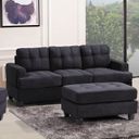 The appearance of G515 Sofa (Black) designed by Glory in the transitional interior design. This black piece of furniture was selected by 1StopBedrooms from G515 Collection to add a touch of cosiness and style into your home. Sku: G515A-S Box 1;G515A-S Box 2. Material: Fabric.