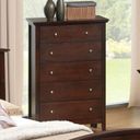 The appearance of G5425 Chest (Cappuccino) designed by Glory in the transitional interior design. This cappuccino piece of furniture  was selected by 1StopBedrooms from G54 Collection to add a touch of cosiness and style into your home. Sku: G5425-CH-5 Drawer Chest. Material: Wood.