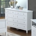 The appearance of G5490 Dresser (White) designed by Glory in the transitional interior design. This white piece of furniture was selected by 1StopBedrooms from G54 Collection to add a touch of cosiness and style into your home. Sku: G5490-D-8 Drawer Dresser. Material: Wood.