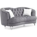 The appearance of Jewel Loveseat (Gray) designed by Glory in the transitional interior design. This gray piece of furniture was selected by 1StopBedrooms from Jewel Collection to add a touch of cosiness and style into your home. Sku: G755-L-LoveSeat. Material: Fabric.