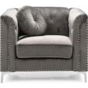 The appearance of Glory Furniture Pompano Chair, Dark Gray designed by Glory in the modern / contemporary interior design. This dark gray piece of furniture  was selected by 1StopBedrooms from Pompano Collection to add a touch of cosiness and style into your home. Sku: G782A-C-Chair. Material: Wood.