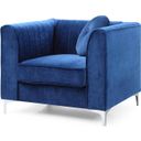 Delray Velvet Arm Chair In Navy Blue