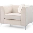Delray Velvet Arm Chair In Ivory