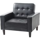 The appearance of G843A Chair Bed (Black) designed by Glory in the modern / contemporary interior design. This black piece of furniture  was selected by 1StopBedrooms from G84 Collection to add a touch of cosiness and style into your home. Sku: G843A-C Box 1;G843A-C Box 2. Material: Faux Leather.