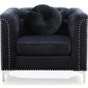 The appearance of Pompano Chair In Black designed by Glory in the modern / contemporary interior design. This black piece of furniture  was selected by 1StopBedrooms from Pompano Collection to add a touch of cosiness and style into your home. Sku: G893A-C-Chair. Material: Wood.