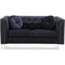 The appearance of Glory Furniture Pompano Loveseat, Black designed by Glory in the transitional interior design. This black piece of furniture  was selected by 1StopBedrooms from Pompano Collection to add a touch of cosiness and style into your home. Sku: G893A-L Box 1;G893A-L Box 2. Material: Wood.