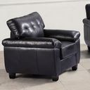 The appearance of G903 Chair (Black) designed by Glory in the transitional interior design. This black piece of furniture  was selected by 1StopBedrooms from G903 Collection to add a touch of cosiness and style into your home. Sku: G903A-C-Chair. Material: Faux Leather.