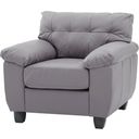 The appearance of G912A Chair (Gray) designed by Glory in the modern / contemporary interior design. This gray piece of furniture  was selected by 1StopBedrooms from G91 Collection to add a touch of cosiness and style into your home. Sku: G912A-C-Chair. Material: Faux Leather.