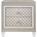 The appearance of Global Furniture Champagne Paris Nightstand designed by Global Furniture USA in the modern / contemporary interior design. This beige piece of furniture was selected by 1StopBedrooms from Champagne Collection to add a touch of cosiness and style into your home. Sku: PARIS-CHAMPAGNE-NS W/ AL. Material: MDF.