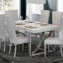 The appearance of Kiu Dining Table designed by ESF in the modern / contemporary interior design. This white high gloss piece of furniture was selected by 1StopBedrooms from Kiu Collection to add a touch of cosiness and style into your home. Sku: KIUDININGTABLE. Material: MDF. Table Top Shape: Rectangular. Size: 79".