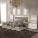 The appearance of Marina Storage Bed (Queen) designed by ESF in the modern / contemporary interior design. This light beige piece of furniture  was selected by 1StopBedrooms from Marina Collection to add a touch of cosiness and style into your home. Sku: MARINABEDQS;MARINASTORAGEKITQS. Bed Type: Storage Bed. Bed Size: Queen. Material: MDF.