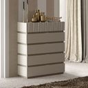 The appearance of Marina Drawer Chest designed by ESF in the modern / contemporary interior design. This grey piece of furniture  was selected by 1StopBedrooms from Marina Collection to add a touch of cosiness and style into your home. Sku: MARINACHEST. Material: MDF.