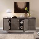 The appearance of Platinum Slim 4 Door Buffet designed by ESF in the modern / contemporary interior design. This brown piece of furniture  was selected by 1StopBedrooms from Platinum Collection to add a touch of cosiness and style into your home. Sku: PLATINUMBUFFET. Material: MDF.