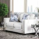 The appearance of Ilse Loveseat designed by Furniture of America in the modern / contemporary interior design. This off white piece of furniture  was selected by 1StopBedrooms from Ilse Collection to add a touch of cosiness and style into your home. Sku: SM2675-LV. Material: Chenille.