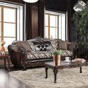 The appearance of Quirino Sofa (Light Brown / Dark Brown) designed by Furniture of America in the traditional interior design. This mixed piece of furniture was selected by 1StopBedrooms from Quirino Collection to add a touch of cosiness and style into your home. Sku: SM6416-SF. Material: Leather.