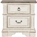 The appearance of Abbey Park Antique White 2 Drawer Nightstand designed by Liberty in the traditional interior design. This white piece of furniture  was selected by 1StopBedrooms from Abbey Park Collection to add a touch of cosiness and style into your home. Sku: 520-BR61. Material: Rubberwood.
