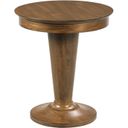 The appearance of Lyon Round End Table In Warm Brunette designed by Kincaid in the transitional interior design. This warm brunette piece of furniture was selected by 1StopBedrooms from Abode Collection to add a touch of cosiness and style into your home. Sku: 269-918. Material: Solid Wood.